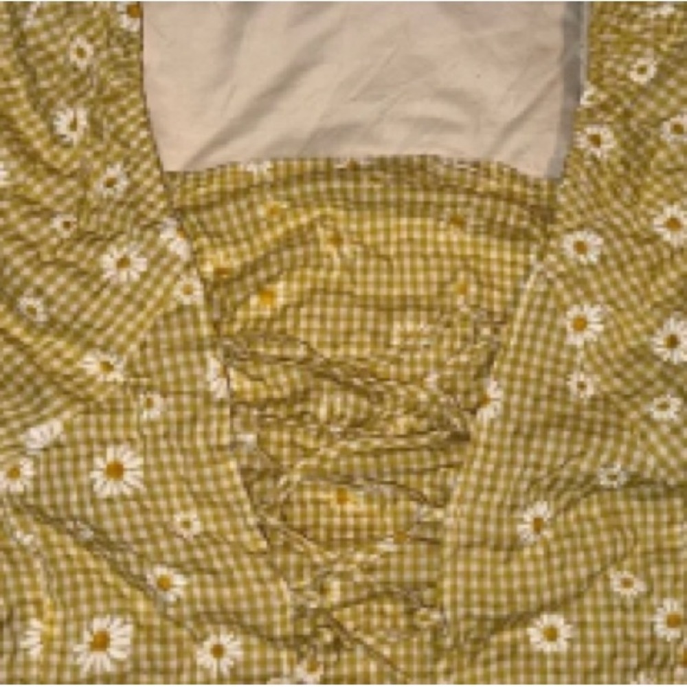 Women's Yellow Gingham Daisy Ruffle Skirt